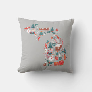 Michigan Winter - Christmas Throw Pillow! Cushion