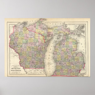 Michigan, Wisconsin Poster