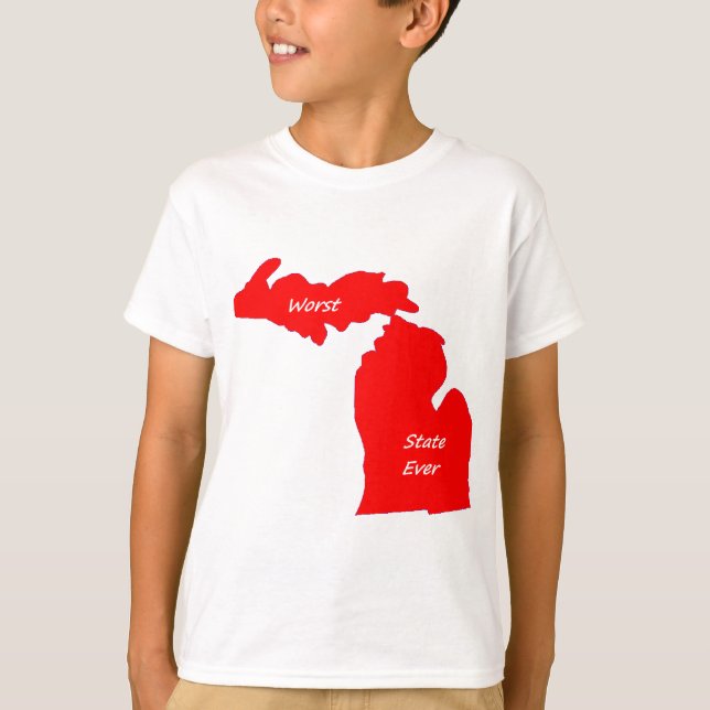 Michigan worst state ever red solid T-Shirt (Front)