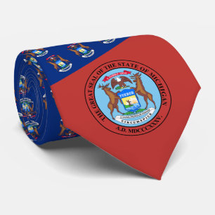Michigander Flag & Seal, Flag of Michigan Tie