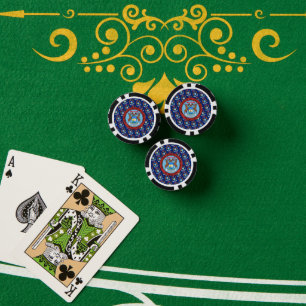 Michigander Flag & Seal, Michigan Poker Chips