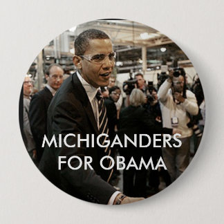 MICHIGANDERS FOR OBAMA 10 CM ROUND BADGE