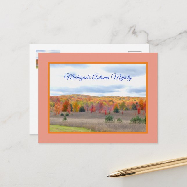 MICHIGAN'S AUTUMN MAJESTY POSTCARD (Front/Back In Situ)