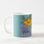 Michigan's Northern Peninsula Map  Coffee Mug<br><div class="desc">Great vintage postcard of Michigan's Northern Peninsula wonderfully colourful!</div>