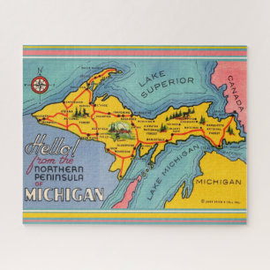 Michigan's Northern Peninsula Map  Jigsaw Puzzle