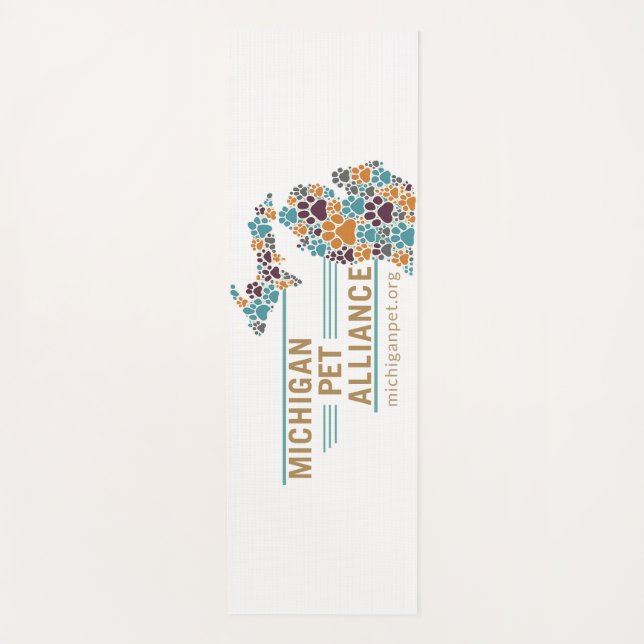 Michigan's Paw Prints One Voice Yoga Mat (Front)