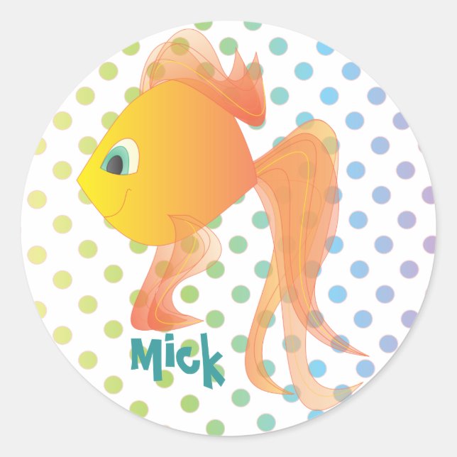 Mick the Goldfish Classic Round Sticker (Front)