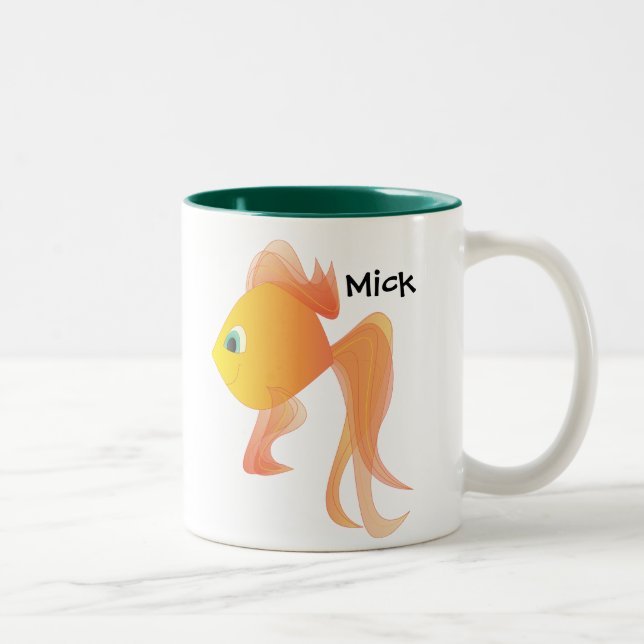 Mick the Goldfish Two-Tone Coffee Mug (Right)