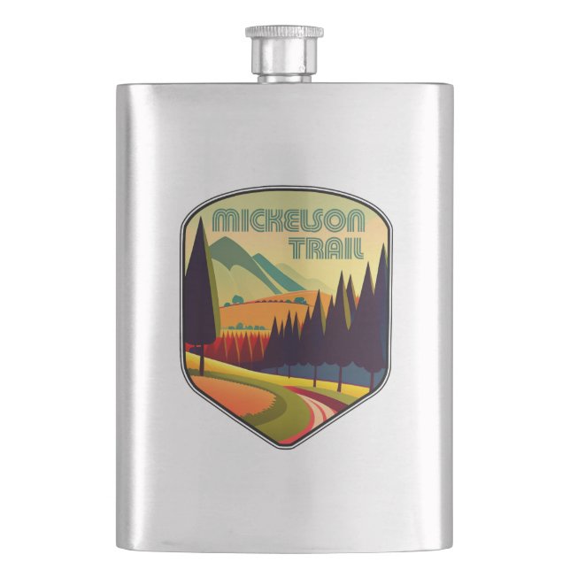 Mickelson Trail South Dakota Colours Hip Flask (Front)