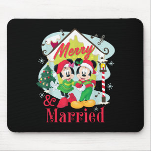 Mickey & Minnie Merry & Married Christmas Mouse Mat
