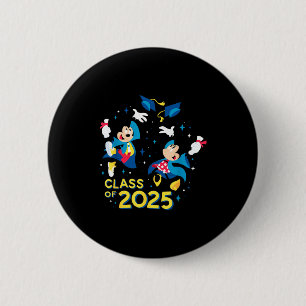 Mickey & minnie mouse graduation class of 2025 6 cm round badge