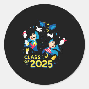 Mickey & minnie mouse graduation class of 2025 classic round sticker