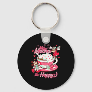 Mickey &amp; Minnie Valentine's Day You Mocha Me H Key Ring