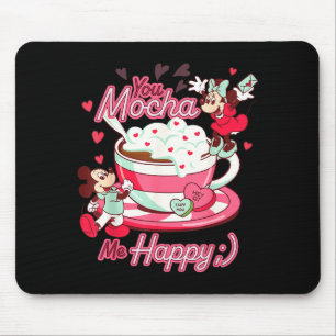 Mickey &amp; Minnie Valentine's Day You Mocha Me H Mouse Mat