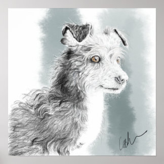 Mickey dog drawing poster