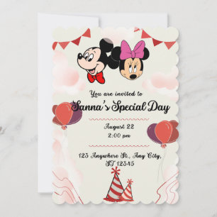 Mickey Kids birthday invitation
