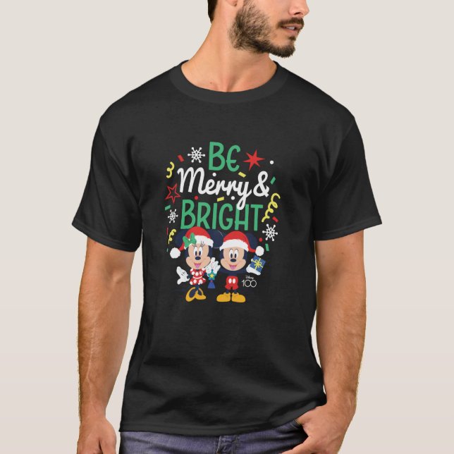 Mickey Minnie Be Merry Bright  T-Shirt (Front)