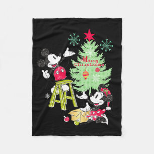 Mickey Minnie Clic Christmas Tree  Fleece Blanket