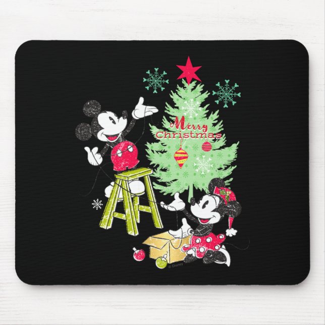 Mickey Minnie Clic Christmas Tree  Mouse Mat (Front)