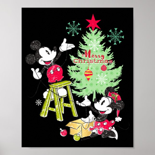 Mickey Minnie Clic Christmas Tree  Poster (Front)