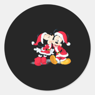Mickey Minnie Jingle Bell Fun  Classic Round Sticker