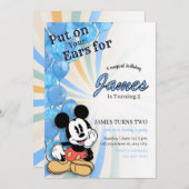 Mickey Mouse Carnival Birthday Invitation (Front/Back)