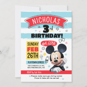 Mickey Mouse Fun Birthday Customizable Invitation