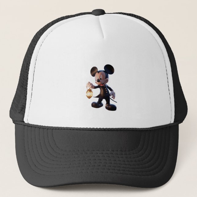 Mickey mouse hold a lantern  trucker hat (Front)