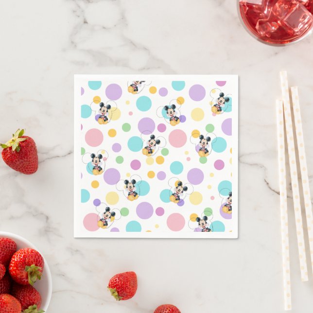 Mickey Mouse Polka Dot Baby Shower Napkin (Insitu)