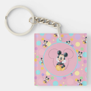 Mickey Mouse Polka Dot red Baby Shower Key Ring