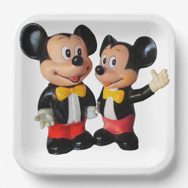 mickey Paper Plates, 9" Square Paper Plate (Front)