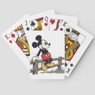 Mickey's Peaceful Fence-Sit Playing Cards