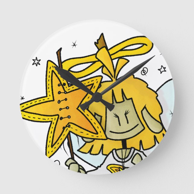 Micol - der fröhliche Sternenengel Round Clock (Front)