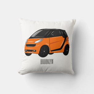 Micro car cartoon illustration cushion
