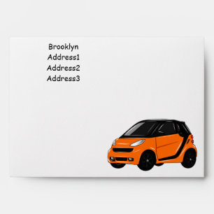 Micro car cartoon illustration envelope