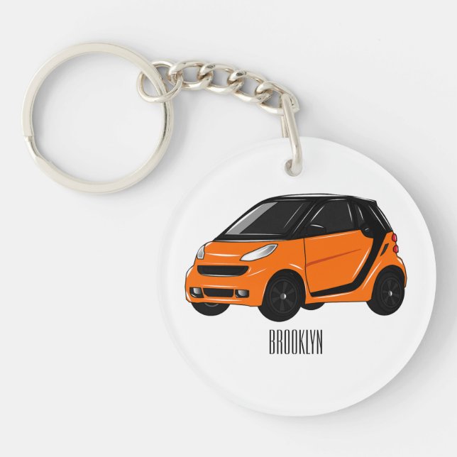 Micro car cartoon illustration key ring (Front)