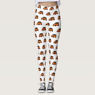 Micro car cartoon illustration leggings