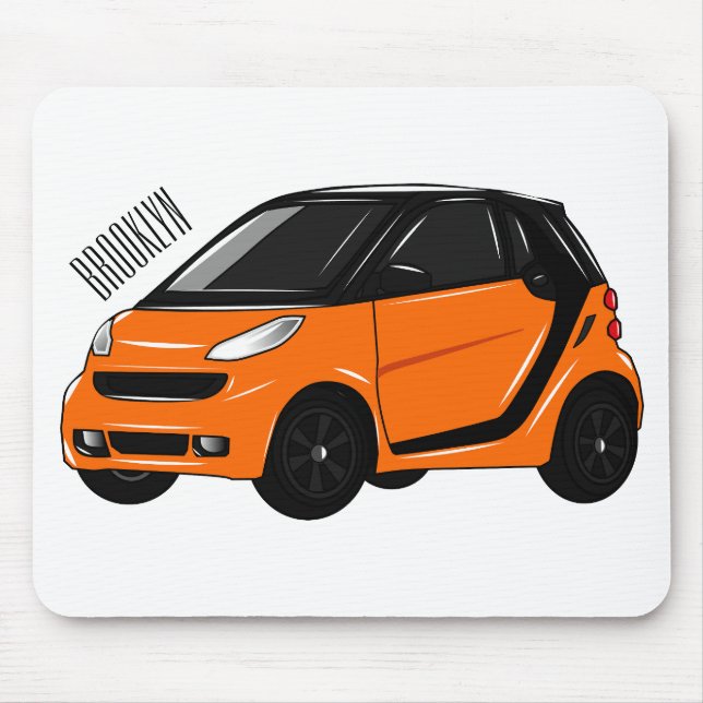 Micro car cartoon illustration mouse mat (Front)