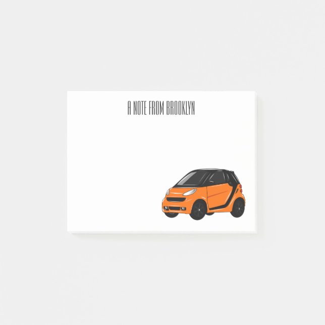 Micro car cartoon illustration post-it notes (Front)