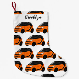Micro car cartoon illustration small christmas stocking