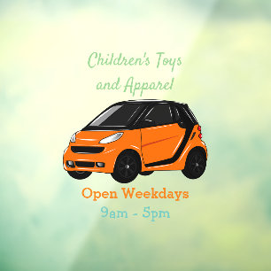 Micro car cartoon illustration window cling