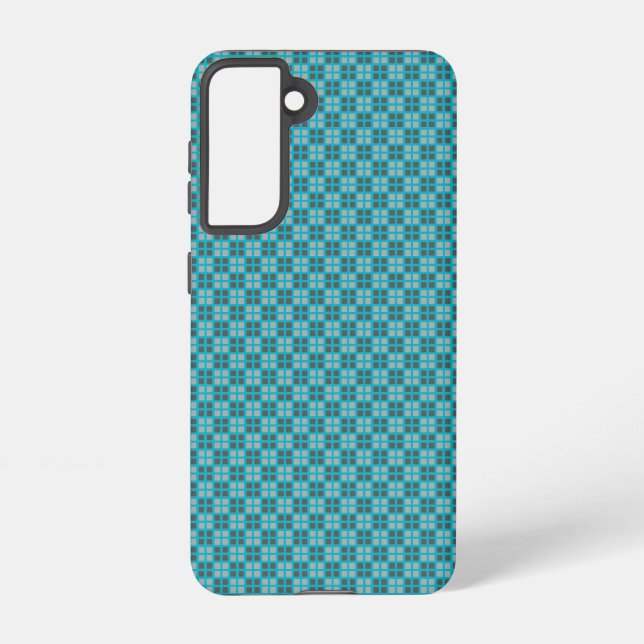 Micro Chequered Blue iPhone Protector Samsung Galaxy S21 Case (Back)