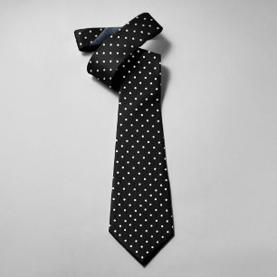 Micro Dots On Black Background Classic Tie