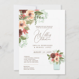 Micro Garden Wedding Theme Pretty Floral Summer  Invitation