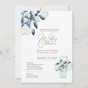 Micro Garden Wedding Theme Pretty Floral Summer  Invitation