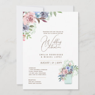 Micro Garden Wedding Theme Pretty Floral Summer  Invitation