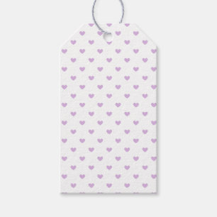 Micro Hearts Soft Lilac - White Gift Tags