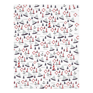 Micro Nautical Pattern vintage style print. Photo Print