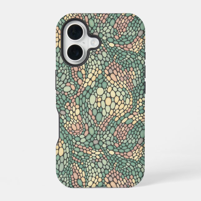 Micro Organic Cells Pattern iPhone 16 Case (Back)