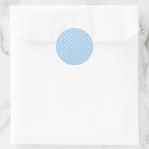 Micro Polka Dot White - Baby Blue Classic Round Sticker